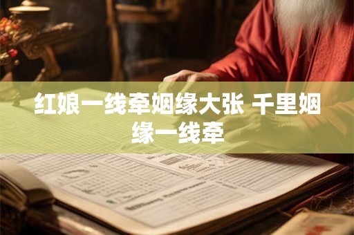 红娘一线牵姻缘大张 千里姻缘一线牵 红娘一线牵姻缘大张 千里姻缘一线牵