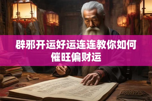 辟邪开运好运连连教你如何催旺偏财运