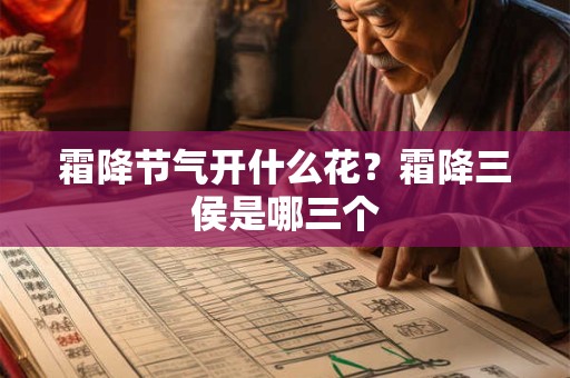 霜降节气开什么花？霜降三侯是哪三个