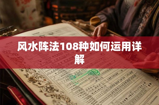 风水阵法108种如何运用详解