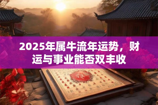 2025年属牛流年运势，财运与事业能否双丰收