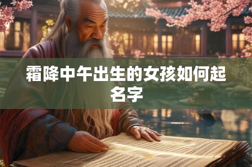 霜降中午出生的女孩如何起名字