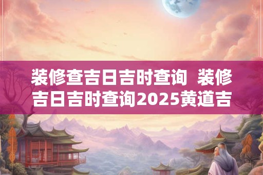 装修查吉日吉时查询  装修吉日吉时查询2025黄道吉日查询