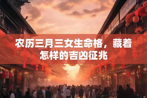 农历三月三女生命格，藏着怎样的吉凶征兆