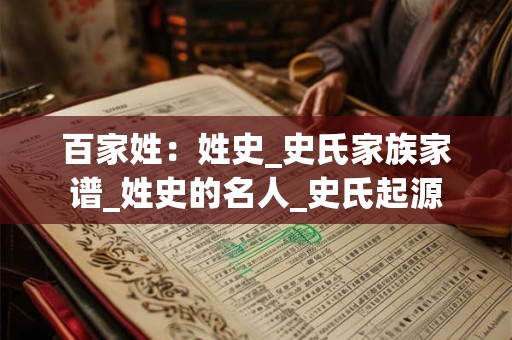 百家姓：姓史_史氏家族家谱_姓史的名人_史氏起源
