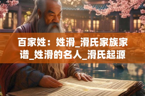 百家姓：姓滑_滑氏家族家谱_姓滑的名人_滑氏起源