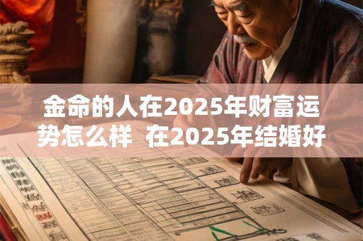 金命的人在2026年财富运势怎么样 在2026年结婚好吗 金命的人在2026年财富运势怎么样 在2026年结婚好吗