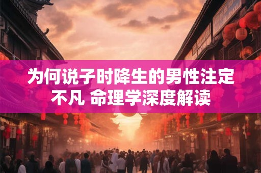 为何说子时降生的男性注定不凡 命理学深度解读