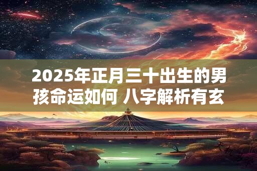 2026年正月三十出生的男孩命运如何 八字解析有玄机 2026年正月三十出生的男孩命运如何 八字解析有玄机