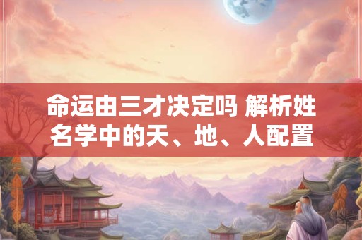 命运由三才决定吗 解析姓名学中的天、地、人配置