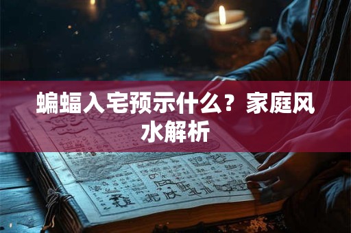 蝙蝠入宅预示什么？家庭风水解析