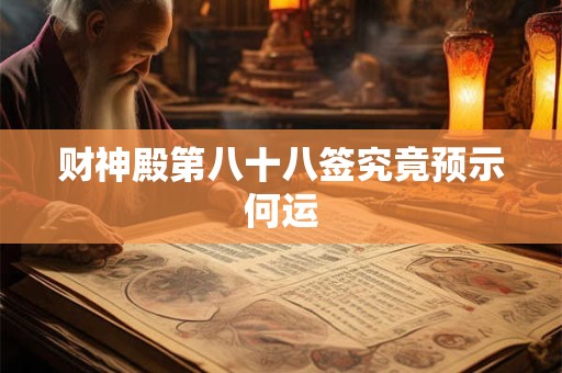 财神殿第八十八签究竟预示何运