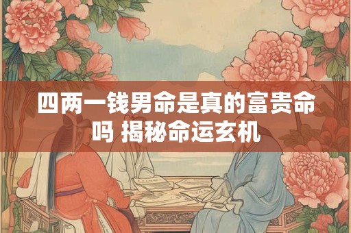 四两一钱男命是真的富贵命吗 揭秘命运玄机