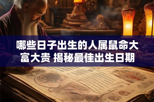 哪些日子出生的人属鼠命大富大贵 揭秘最佳出生日期