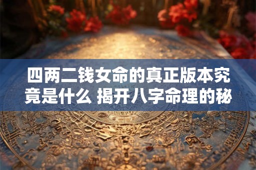四两二钱女命的真正版本究竟是什么 揭开八字命理的秘密 四两二钱女命的真正版本究竟是什么 揭开八字命理的秘密