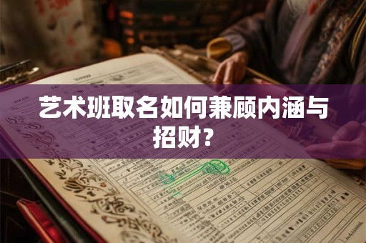 艺术班取名如何兼顾内涵与招财？
