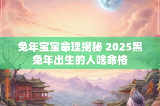 兔年宝宝命理揭秘 2025黑兔年出生的人啥命格