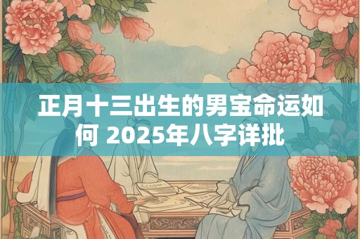 正月十三出生的男宝命运如何 2025年八字详批