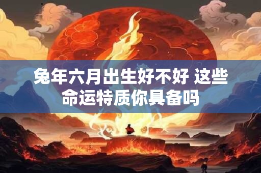 兔年六月出生好不好 这些命运特质你具备吗