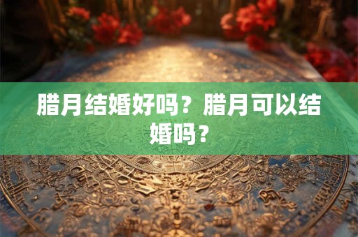 腊月结婚好吗？腊月可以结婚吗？