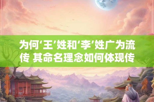 为何‘王’姓和‘李’姓广为流传 其命名理念如何体现传统价值观