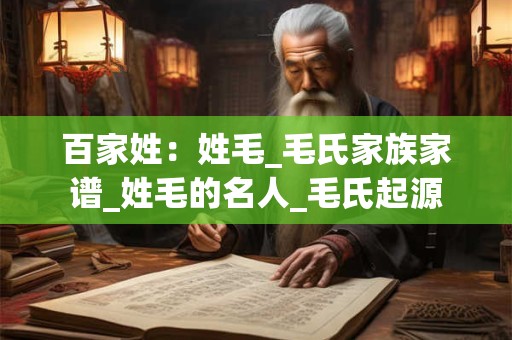 百家姓：姓毛_毛氏家族家谱_姓毛的名人_毛氏起源