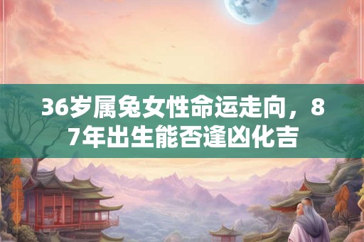 36岁属兔女性命运走向,87年出生能否逢凶化吉 36岁属兔女性命运走向,87年出生能否逢凶化吉