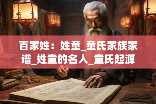 百家姓：姓童_童氏家族家谱_姓童的名人_童氏起源