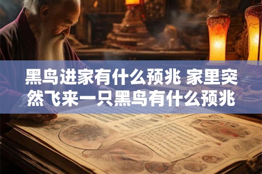 黑鸟进家有什么预兆 家里突然飞来一只黑鸟有什么预兆