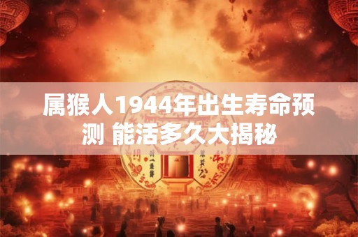 属猴人1944年出生寿命预测 能活多久大揭秘