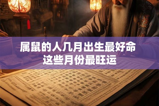属鼠的人几月出生最好命 这些月份最旺运