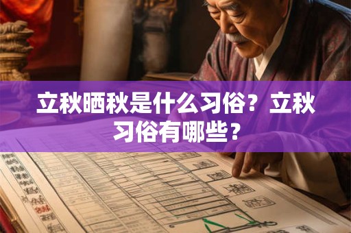 立秋晒秋是什么习俗？立秋习俗有哪些？