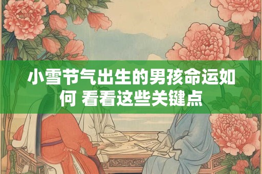 小雪节气出生的男孩命运如何 看看这些关键点