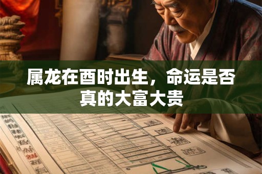 属龙在酉时出生，命运是否真的大富大贵