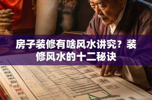 房子装修有啥风水讲究？装修风水的十二秘诀