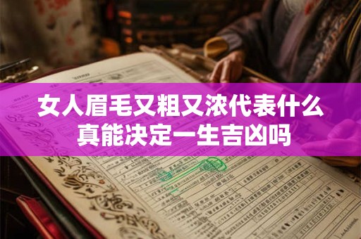 女人眉毛又粗又浓代表什么 真能决定一生吉凶吗