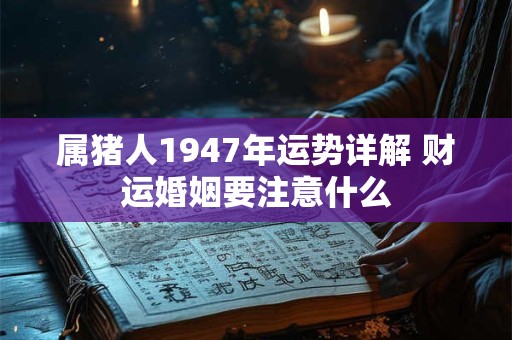 属猪人1947年运势详解 财运婚姻要注意什么