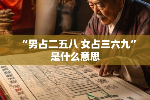 “男占二五八 女占三六九”是什么意思