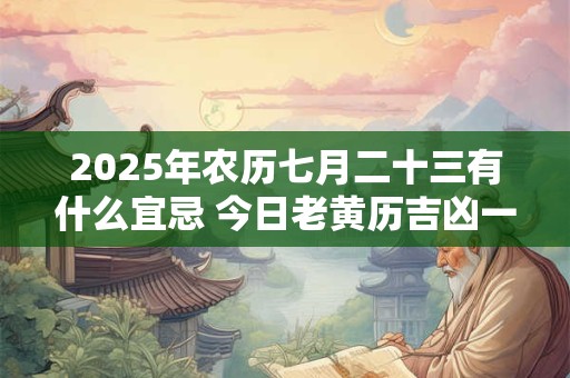 2025年农历七月二十三有什么宜忌 今日老黄历吉凶一览表