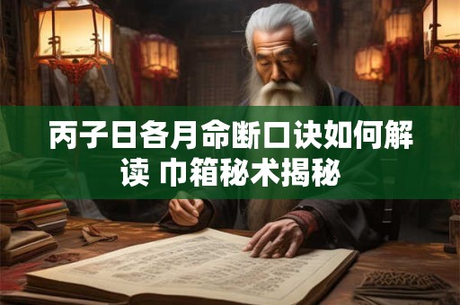 丙子日各月命断口诀如何解读 巾箱秘术揭秘