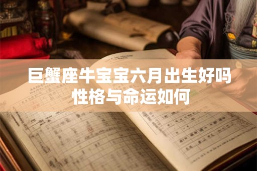 巨蟹座牛宝宝六月出生好吗 性格与命运如何
