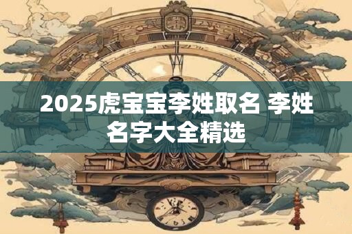 2025虎宝宝李姓取名 李姓名字大全精选