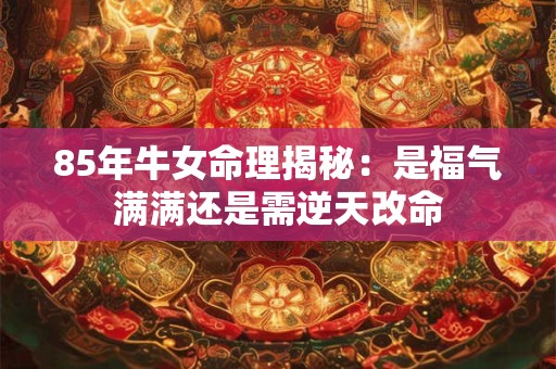 85年牛女命理揭秘:是福气满满还是需逆天改命 85年牛女命理揭秘:是福气满满还是需逆天改命
