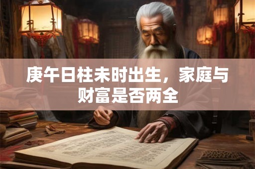 庚午日柱未时出生，家庭与财富是否两全