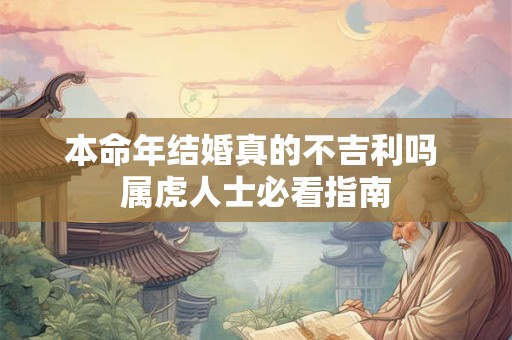 本命年结婚真的不吉利吗 属虎人士必看指南