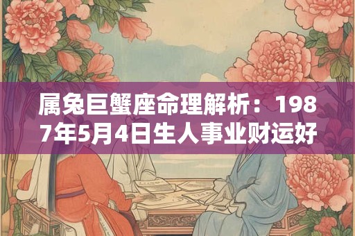 属兔巨蟹座命理解析：1987年5月4日生人事业财运好吗