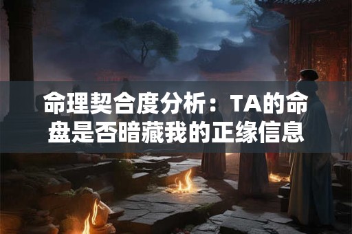 命理契合度分析：TA的命盘是否暗藏我的正缘信息