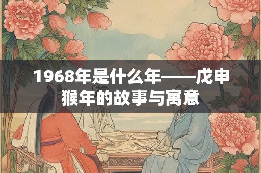 1968年是什么年——戊申猴年的故事与寓意