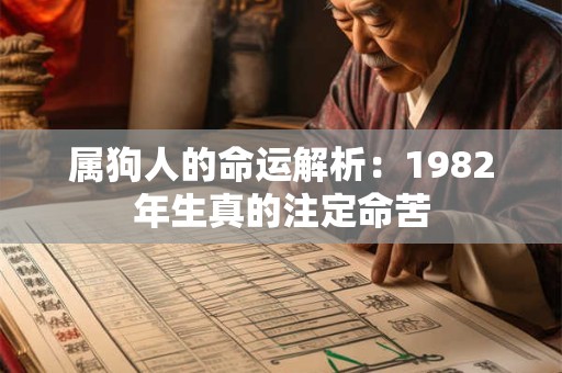 属狗人的命运解析：1982年生真的注定命苦