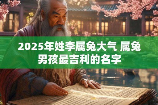 2025年姓李属兔大气 属兔男孩最吉利的名字